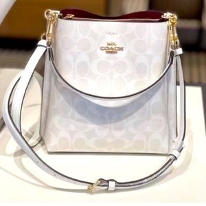 Coach Mollie Bucket Bag Gold/Chalk Glacierwhite. Only short strap included!